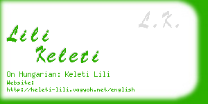 lili keleti business card